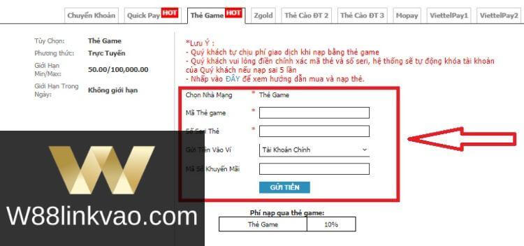 Nạp qua thẻ game