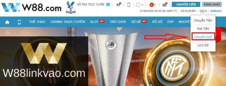 chuyển quỹ w88