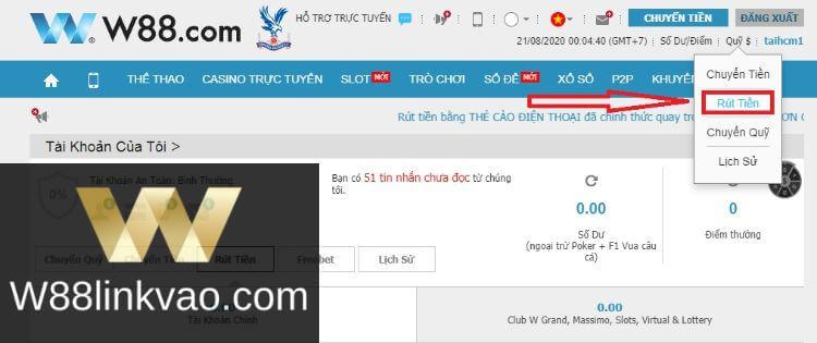 rút tiền W88