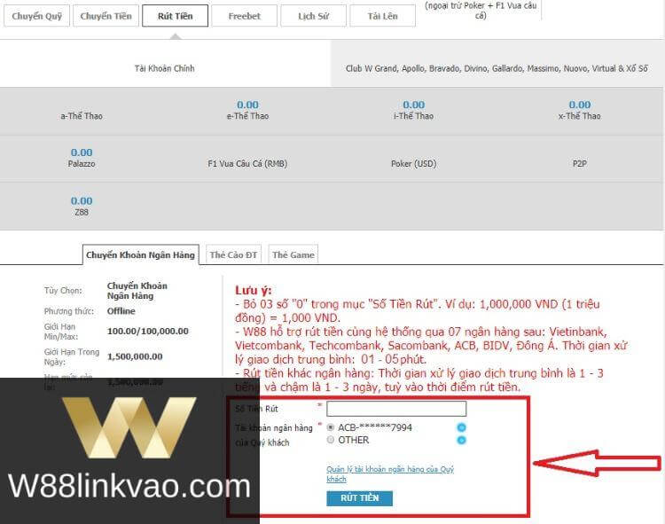 rút tiền W88