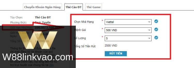 rút tiền W88