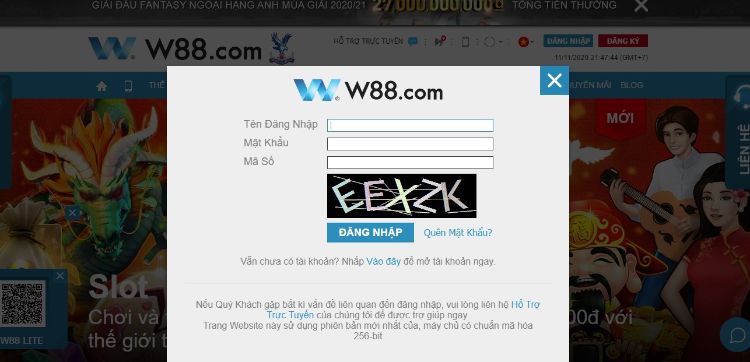 Đăng nhập w88