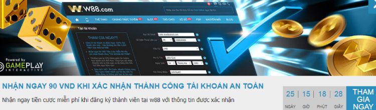 xác nhận tài khoản w88