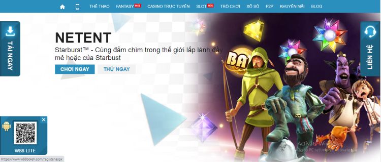 chơi netent trên w88