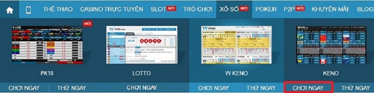 Cách chơi Keno tại W88